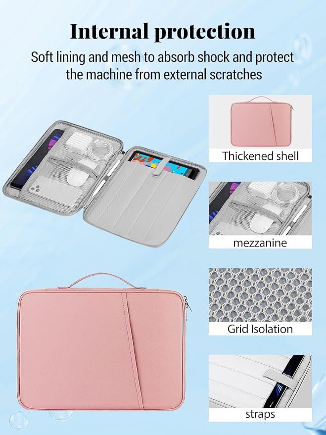 for XPPen Magic Drawing Pad 12.2 Inch Tablet Sleeve Carrying Case with Handle Water-Resistant Double-Layer Design Black