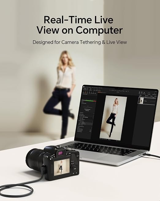 10ft-USB C Camera Transfer Cable USB 3.2 Gen2 10Gbps Data Transfer &amp Live View CordThickened Copper CoreIdeal for Pro Photographers Photo Enthusiasts &amp Vloggers