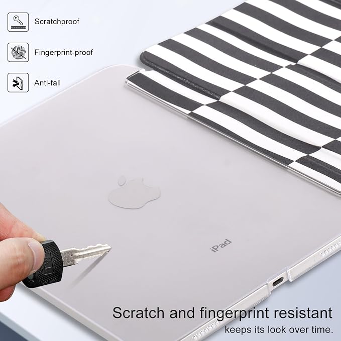 case for ipad 11th Generation11 Inch 2025 (A16 Chip) &amp 10th Gen 10.9 Inch 2022 - Slim Scratch-Resistant Hard PC Translucent Back Shell Smart Cover Wake/Sleep FunctionBlack Bow