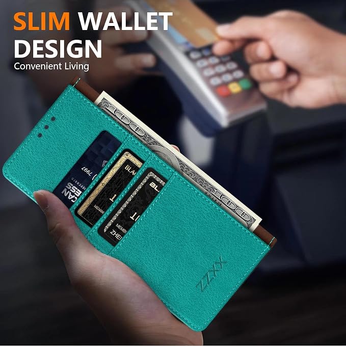 ZZXX for Samsung Galaxy S25 Wallet Case with [RFID Blocking] Card Slot Stand Strong Magnetic Leather Flip Fold Protective Phone Case for Samsung Galaxy S25 Case Wallet(Black-6.2 inch)