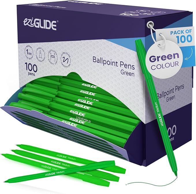 50-Pack Assorted Ballpoint Pens Easy Grip &amp Medium Point (1.0mm) | Precise Writing &amp Ergonomic Grip – Multipack Ball Point Pens Ideal for Home Office Teachers Exams Work &amp Stationary