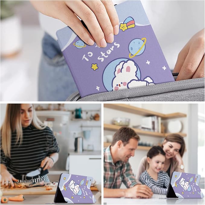 for Apple Mini Mini 2 Mini 3 Case with Auto Sleep/Wake Multi-Angle Smart Stand Shell Cover Protective Case for 7.9-inch iPad Mini 1/Mini 2/Mini 3 - Cute Rabbit