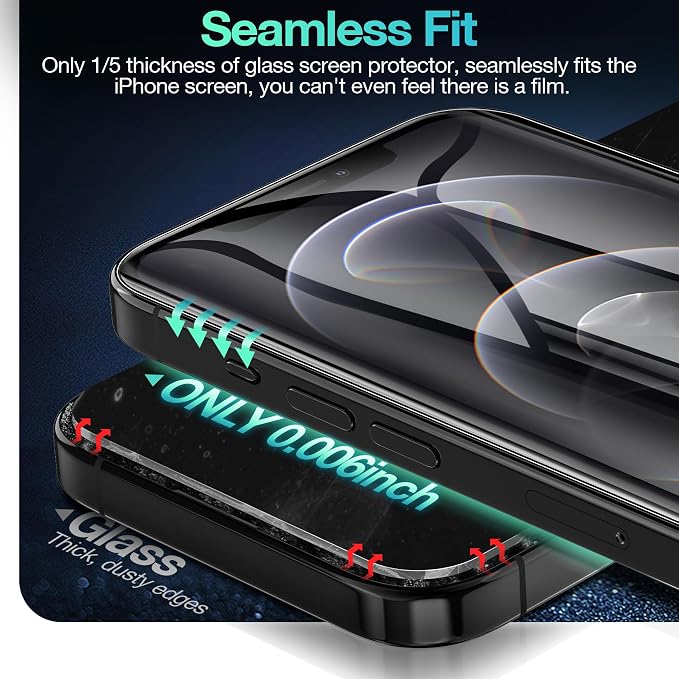 3 Pack Flexible Film Screen Protector for iPhone 12 Pro Max Non-breakable Soft TPU Hydrogel Film for iPhone 12 Pro Max Screen Protector Film (NOT Glass)