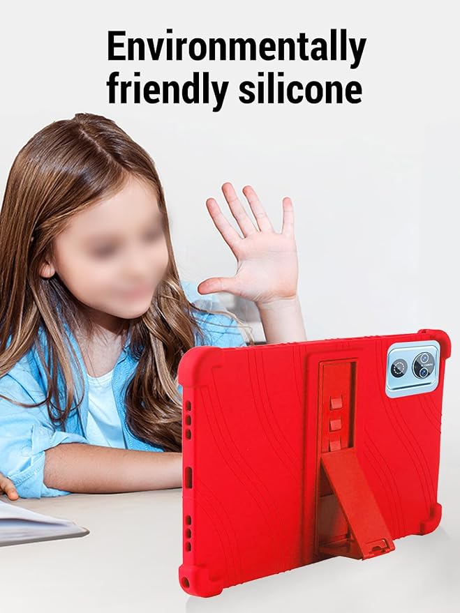 for DEERTiME E15 10 inch Android 15 Tablets Protective caseShockproof Lightweight Silicone Protective Cover with StandChild-Friendly ProtectionEasy to Clean DesignBlack