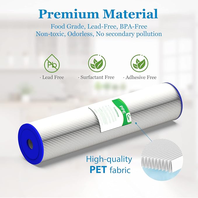 50 Micron 20-Inch Whole House Heavy Duty Water Filter Replacement Cartridge