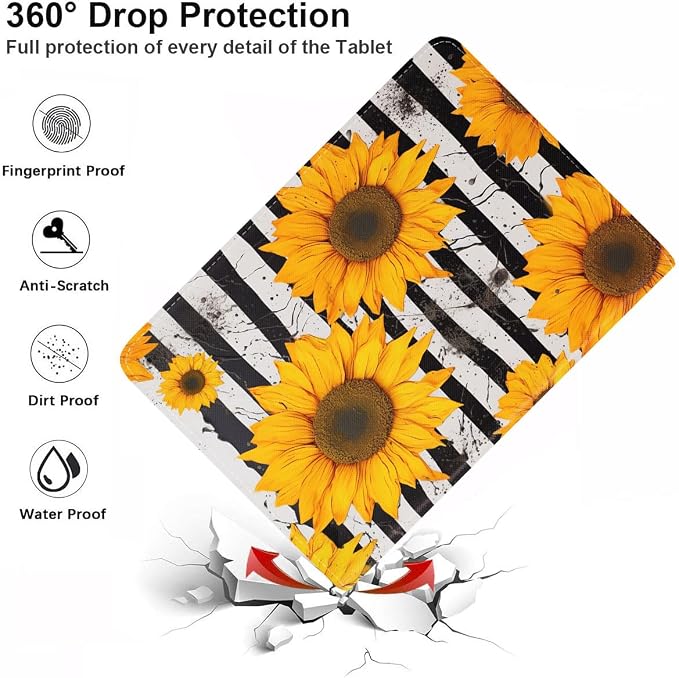 Case for Samsung Galaxy Tab S10 Lite/ S10 FE/ S9 FE 5G 10.9 Inch/ S9 11 Inch - Slim PU Leather Folding Stand Folio Cover with Auto Sleep/Wake - African American Girl