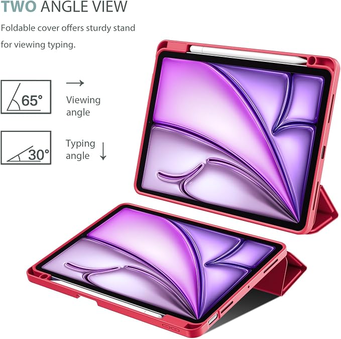 ProCase Smart Case for iPad Air 11-inch M4/M3/M2 &amp Air 10.9 5th/4th Gen | Hard Back Cover with Auto Sleep/Wake Slim Lightweight Case for iPad Air 11 2026/25/24 &amp 10.9 2022/2020-Aqua