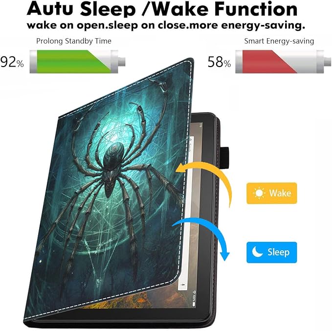 Case for Amazon Kindle Fire HD 8/Fire HD 8 Plus Tablet (12th/10th Generation 2024/2022/2020 Release) - PU Leather Folio Cover with Smart Auto Wake/Sleep Bald Eagle