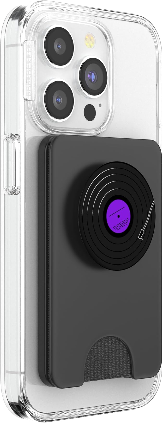 Retro Vinyl Record LP Art Purple Violet Lilac Design PopSockets Adhesive PopGrip