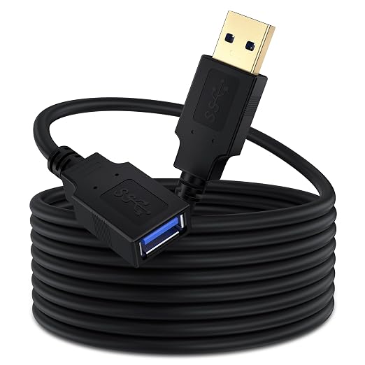 USB 3.0 Extension Cable 10 FT5Gbps High Speed Data Transfer Extra Long A Male to A Female Connector for PCComputers Printer External HDD &amp MoreBlack10FT