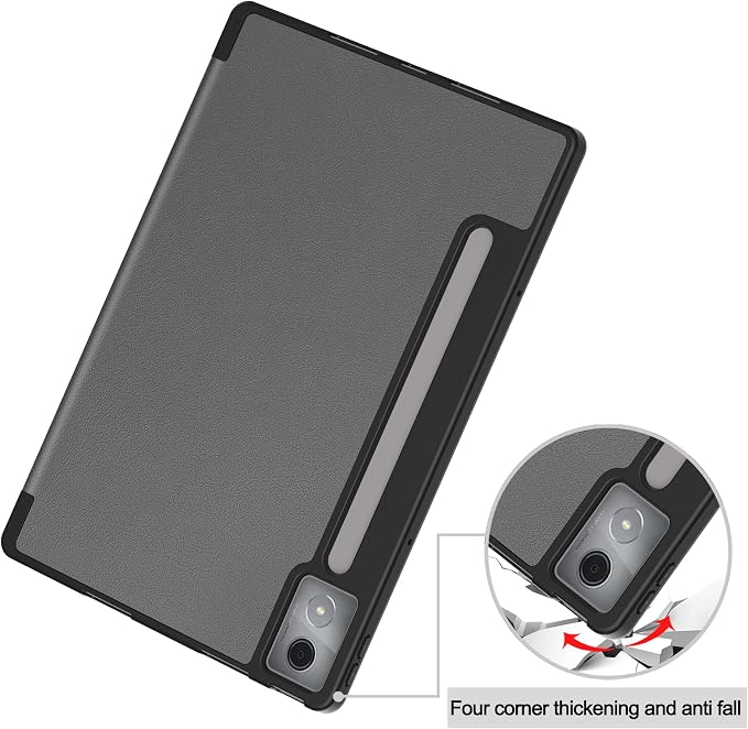 YRH for Idea Tab Pro 12.7 inch Case 2025 with Pen Holder Soft TPU Back Tablet Cover Case with Auto/Sleep (Black)
