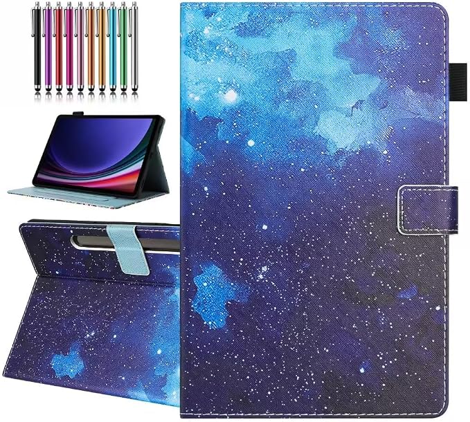 Case for Samsung Galaxy Tab S10 Lite/ S10 FE/ S9 FE 10.9 InchX400/X520/X510 Auto Wake/Sleep Premium PU Leather Folding Stand Cover with Pen Holder &amp Multiple Viewing Angles - Beach