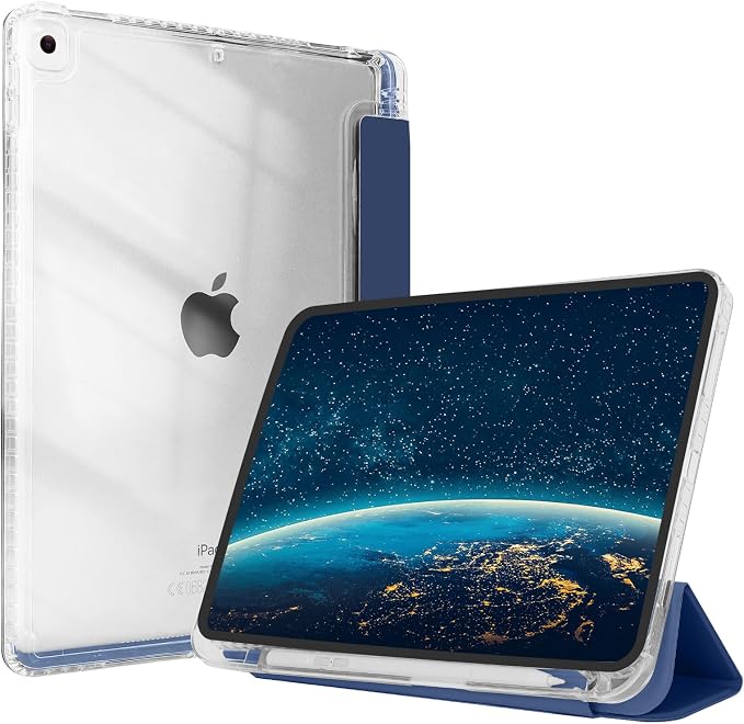 Case for iPad 9/8/7 Gen Case(2021/2020/2019)- Shockproof Cover with Built-in Pencil Holder- Smart Auto Sleep/Wake - Perfect for Students at Home/School-Pink