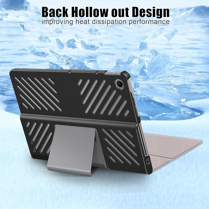 Case Compatible with Lenovo Tab Plus Tablet 2024 Folio Case for Lenovo Tab Plus 11.5 inch (TB351FU) Hard Shell Smart CoverBlack