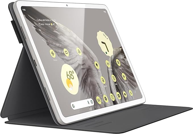 Speck Google Pixel Tablet Case &amp Stand 2023 - Slim Foldable Design Adjustable Viewing Angles Camera Lens Protection Google Pixel Tablet Stand &amp Case - On Off Magnet - Black &amp White MagF