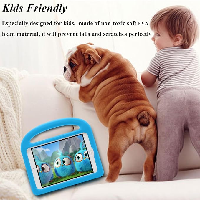 Kids Case for iPad 6th/5th Generation iPad 9.7 inch 2018/2017 and iPad Air 1/Air 2 Case with Handle/Kickstand EVA Foam Shockproof Stand Cover for iPad Air 1st/2nd Gen/iPad Pro 9.7Black Bird