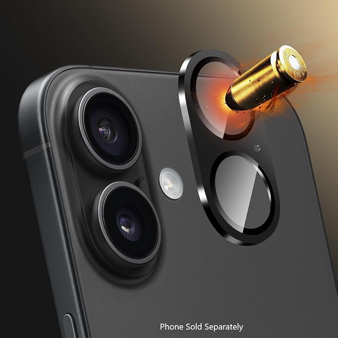 SAHARA - Ultra-Strong Camera Lens Protector for iPhone 16 Pro/16 Pro Max (2-Pack) Black (ZD00161)