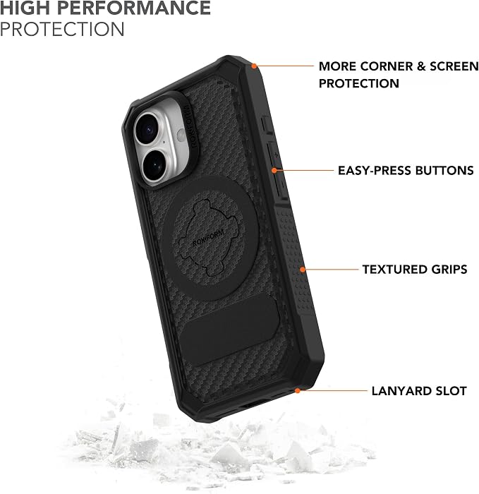 Rokform iPhone 16 Rugged + Magnetic Charging Stand