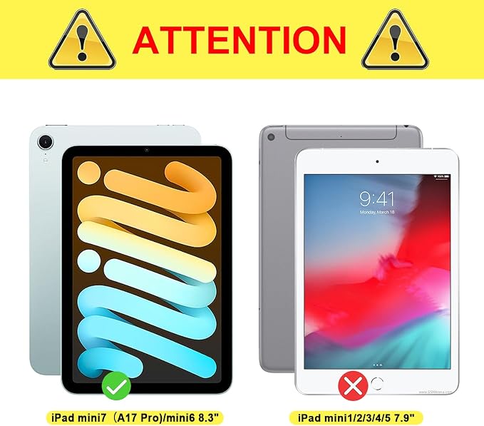 Case for iPad mini 7 A17 Pro 2024/iPad Mini 6 2021 8.3 InchMulti-Angle ViewingiPad mini 6th/7th Magnetic PU Leather Folio Cover(A2995/A2996/A2993/6th Gen A2567 A2568 A2569) Black
