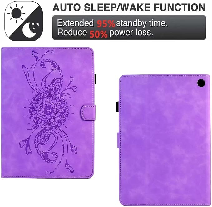 Case for Kindle Fire HD 10 &amp Fire HD 10 Plus 13th/11th Generation 2023 2021 | Synthetic Leather Flip Folio Stand Cover with Auto Wake/Sleep for Kindle Fire HD 10 &amp Fire HD 10 Plus Beach