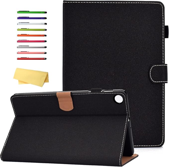 Fire HD 8 Case Slim Folding Stand Auto Wake/Sleep Wallet Case with Cards/Cash Holder for Amazon Fire HD 8(8th/7th/6th Gen 2018/2017/2016 Release)-Black