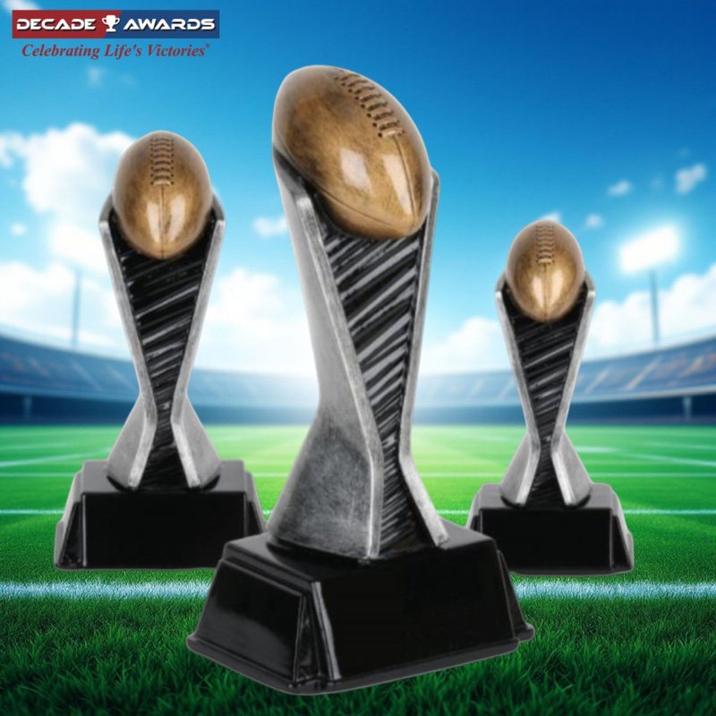 Decade Awards World Class Fantasy Football Trophy - MVP Award for League Champion or Draft Star - Most Valuable Player Recognition - Custom Engraved Plate on Request (8 Inch Tall)