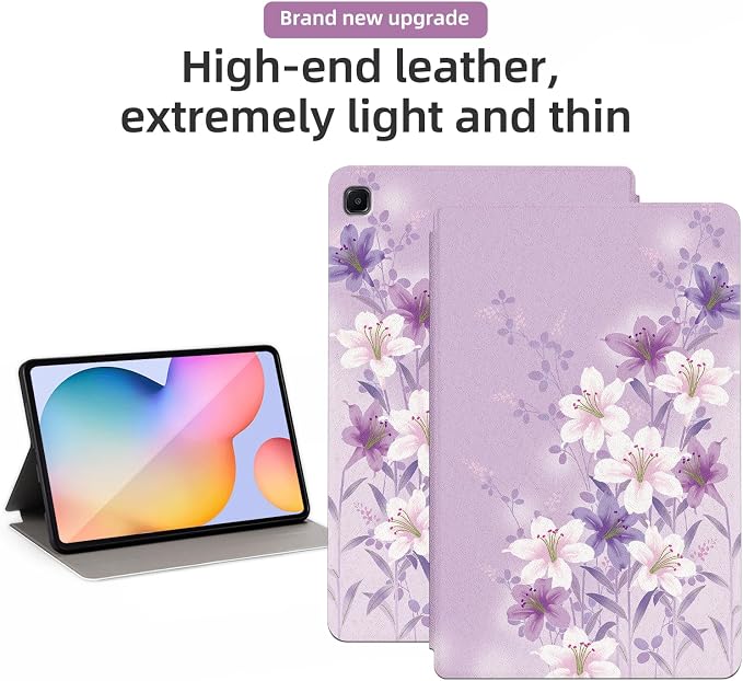 Shockproof Protective Case for Samsung Galaxy Tab S6 Lite 2024/2022/2020 Model SM-P610/P613/P615/P619 - Folding Stand Cover for Galaxy Tablet S6 Lite - Cute Dinosaur