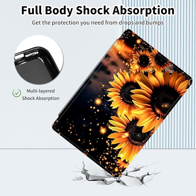 for Samsung Galaxy Tab A9 Plus Case 11 Inch 2024 2023 (SM-X210/X216/X218)360 Degree Rotating Smart Cover Case with Auto Sleep/Wake-Beautiful Highland Cow