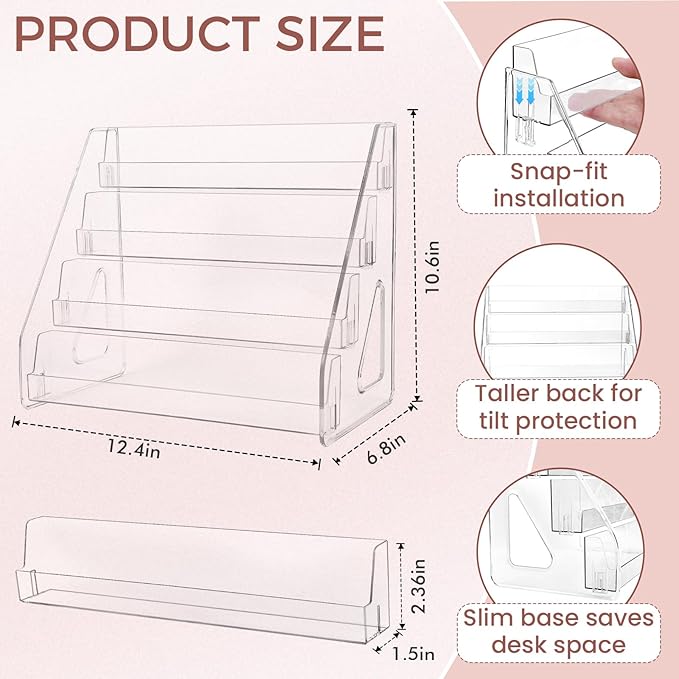 2 Pack 4 Tier Sunglass Organizer Eyeglass Display Stand Case, Nail Polish Organizer Holder Rack, Glasses Tabletop Makeup Stand Snap in Assembly for Home, Salon, Retail