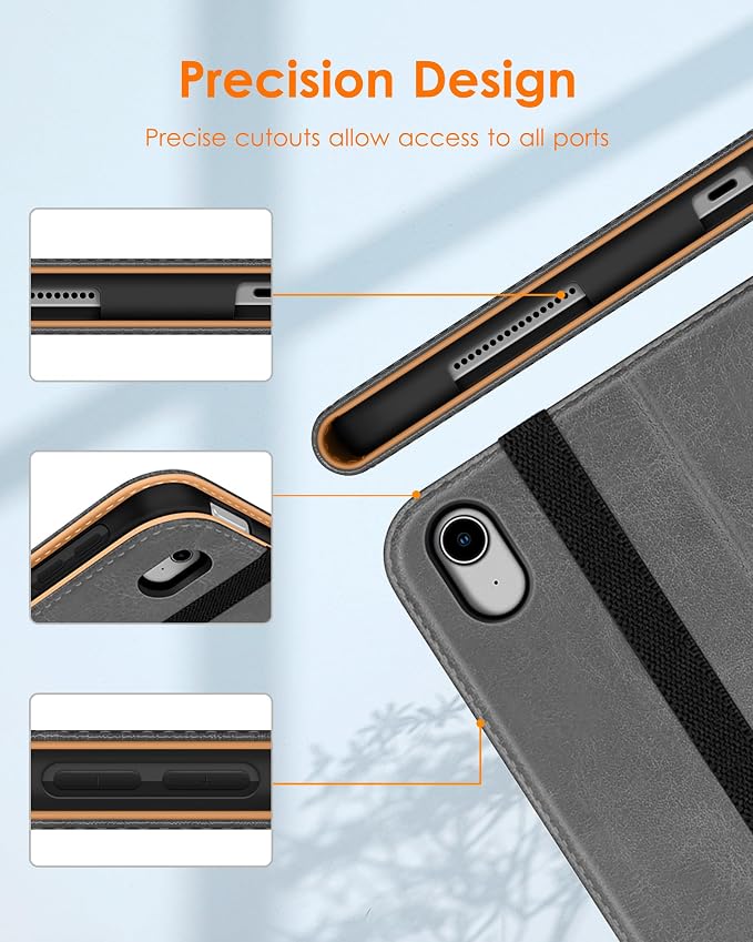 DTTO for iPad Air 11-inch Case M4/M3/M2 (2026/2025/2024) iPad Air 5th / 4th Generation (2022/2020) Premium Leather Business Folio Stand Cover with Pencil Holder - Auto Sleep/Wake Brown