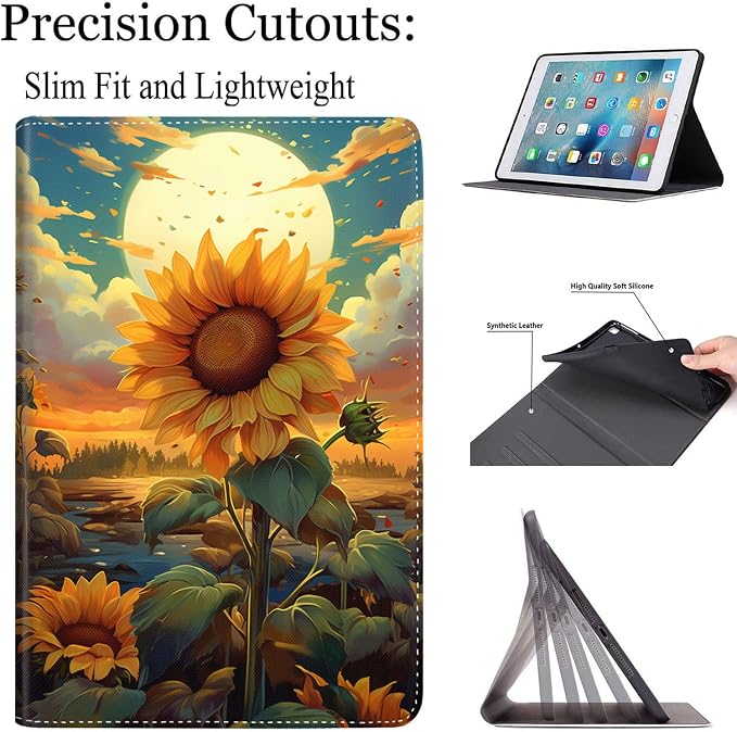 Case for Samsung Galaxy Tab S10 FE Plus 5G Multi-Angle Stand Smart Cover Shockproof with Auto Wake/Sleep for Galaxy Tab S10 FE+ 13.1 Inch (SM-X620/SM-X626B) 2025 Magic Mushrooms Fungus