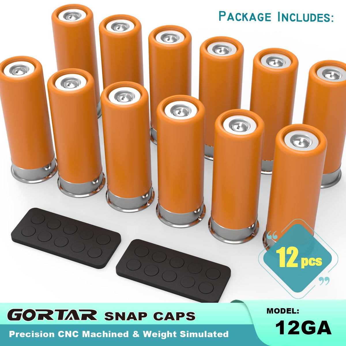 GORTAR 12GA Snap Caps Training Dummy Rounds Practice Safe Loading Firing Close to Real Weight -12 Pcs