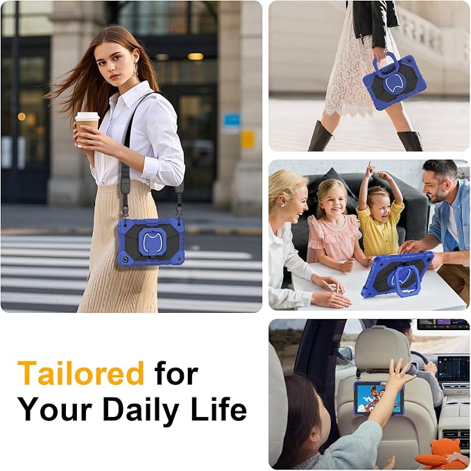 Case for Samsung Galaxy Tab A9 Plus 11 Inch 2023 Ubearkk Rugged Case for Samsung Galaxy A9+ Tablet SM-X210/X216/X218 with Screen Protector 360 Rotating Stand Shoulder Strap Pen Holder Black