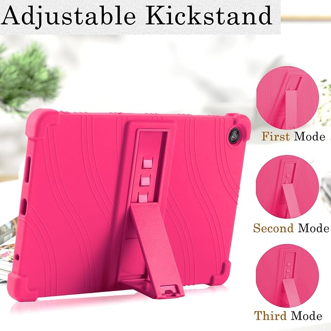 for Revvl Tab 2 Case (2025) Kids Soft Silicone Cover for Tmobile Revvl Tab 2 Tablet Case with Stand (Black)