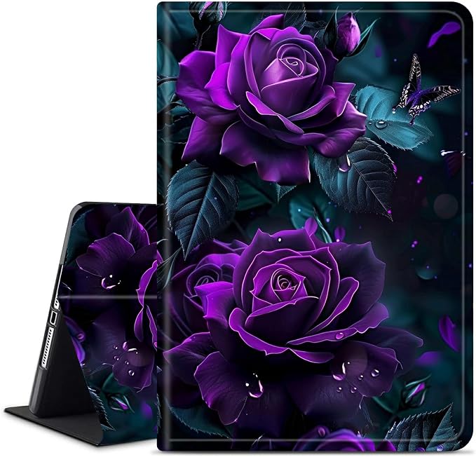 for Samsung Galaxy Tab E 9.6 Inch 2015 (SM-T560/T561/T565/T567) Kickstand Case PU Leather Multiple Viewing Angles Stand Smart Cover for Galaxy Tab E 2015 2 Roses
