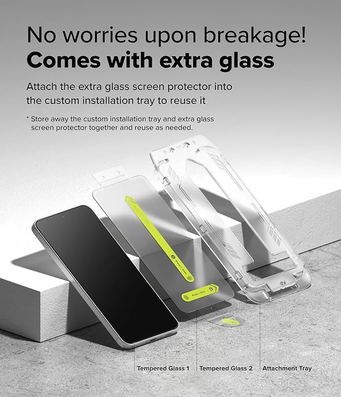 Ringke for Samsung Galaxy A35 5G Screen Protector [Easy Slide 2 Pack] | Easy Installation with Alignment Tool Case Friendly Premium 9H Hardness Tempered Glass