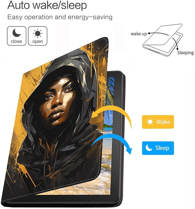 Case for iPad (A16) 11th Generation 11 Inch 2025 iPad 10th Generation 10.9 Inch 2022 Protective Leather Case Adjustable Stand Auto Wake/Sleep Smart Case - African American Girl