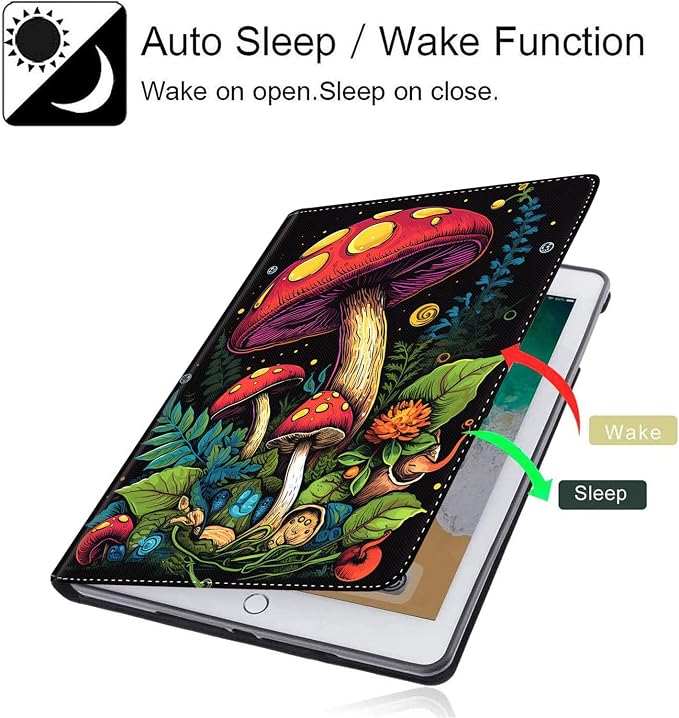 Case for Samsung Galaxy Tab S10 FE Plus 5G Multi-Angle Stand Smart Cover Shockproof with Auto Wake/Sleep for Galaxy Tab S10 FE+ 13.1 Inch (SM-X620/SM-X626B) 2025 Magic Mushrooms Fungus