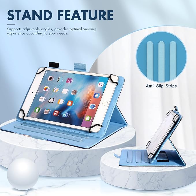 Dteck Universal Case (7.9 to 8.4) - Fold Stand Protective Flip Case for Apple iPad mini/Samsung Galaxy Tab 8.0 8.4 /Lenovo Tab 8 /onn. 100003561 8 Tablet Pro/Android Tablet 8 Inch (Blue Pink)