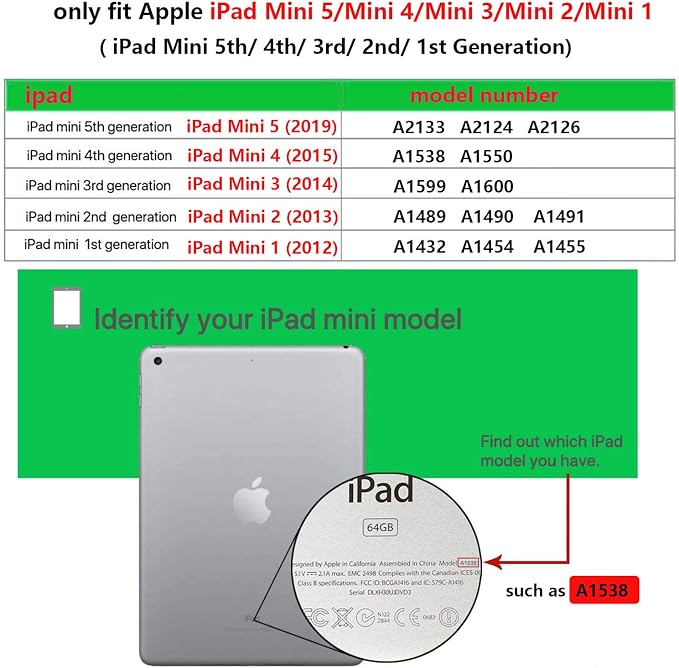 Kids Case for 7.9 iPad Mini 5/4/3/2/1 Silicone Shockproof Cover with Handle Kickstand Black