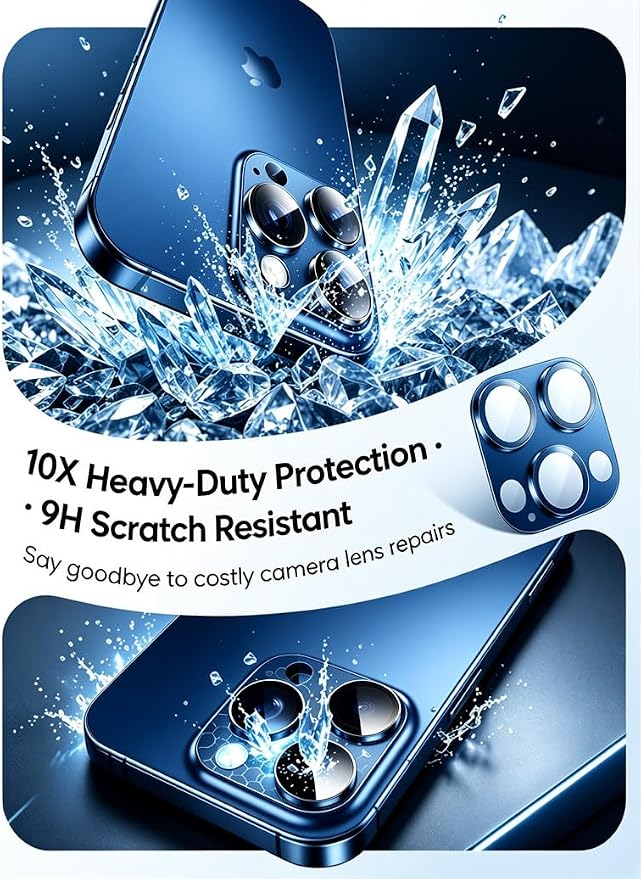 [2 Pack] Compatible for iPhone 13 Pro/iPhone 13 Pro Max Camera Lens Protector Metal Plus Tempered Glass Camera Cover Oneness Design Ultra Clear Anti-Explosion Black+Black