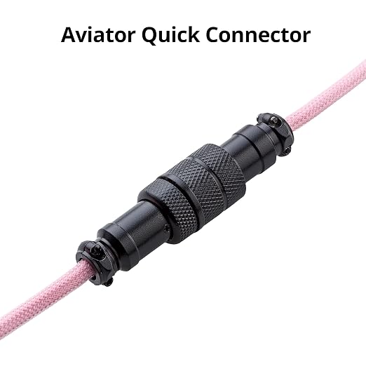 GUNMJO Pro Custom Coiled USB C Cable for Gaming Keyboard Double-Sleeved Mechanical Keyboard Cable with Detachable Metal Aviator 1.5M USB-C to USB-A Blue Color
