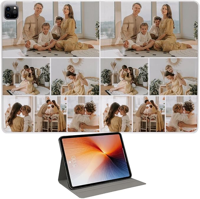 Custom Case for iPad Air 3rd Generation 2019 / iPad Pro 2017 10.5 inch Personalized Customized Picture Logo Text Name PU Leather Tablet Cover Premium Folio Flip Stand Case Auto Wake/Sleep