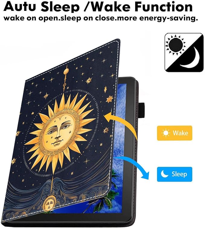 Case for Amazon Fire HD 10 Tablet (9th/7th Generation 2019/2017 Release) Slim PU Leather Cover with Card Slot &amp Auto Wake/Sleep for Fire 10.1 Tablet African American Girl