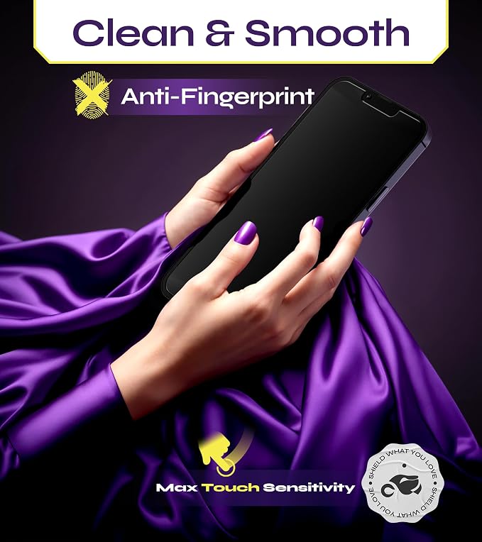 for iPhone 13 &amp 13 PRO Screen Protector (2Pack) Easy Auto-Dust &amp Align Install Kit 6.1 Tempered Glass 9H Hardness Ultra HD Clear Case Friendly WonderShield