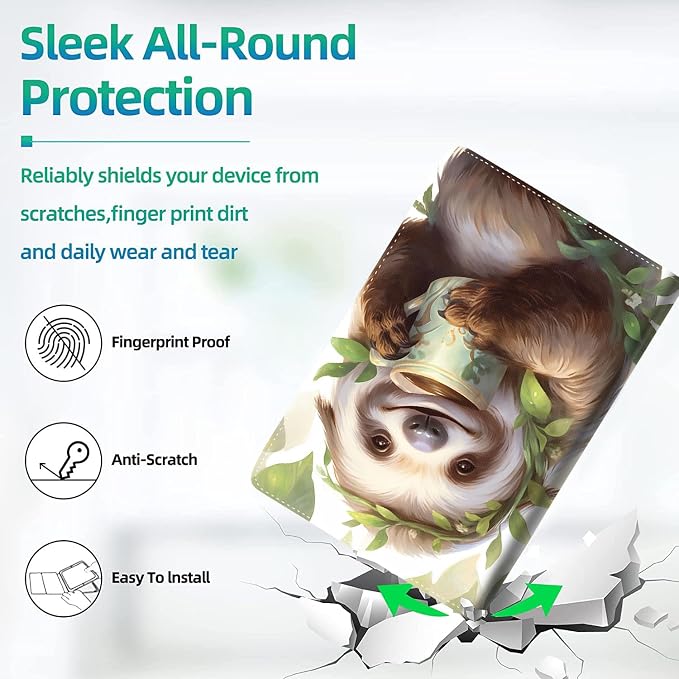 Case for iPad (A16) 11th Generation 11 Inch (2025) for iPad 10th Generation 10.9 Inch (2022) Slim Folding Stand Cover with Auto Wake/Sleep Watercolor Sea Turtle