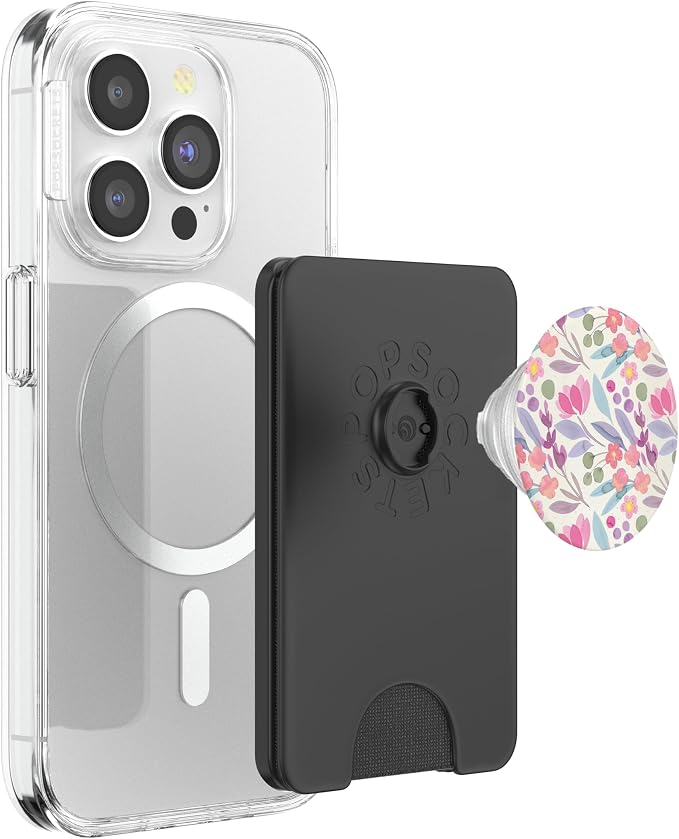 Pink Purple Watercolor Floral Pattern PopSockets Adhesive PopGrip