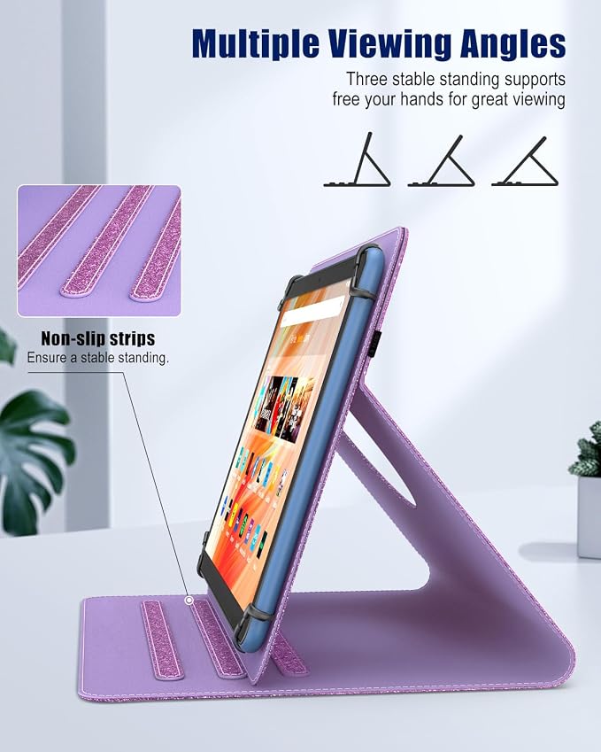 TiMOVO Universal Rotating Case for 11 Inch Tablet Black | 360 Degree Rotating Stand Pen Pocket 9 10 10.1 Inch Android Touchscreen Compatible