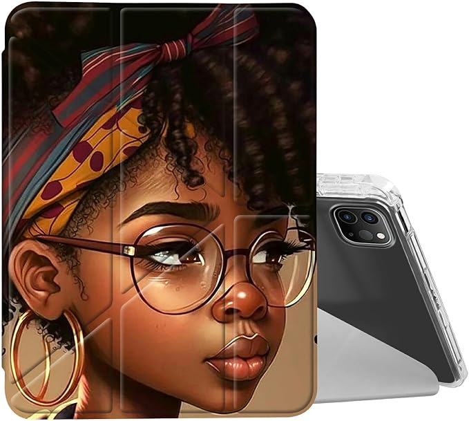 for iPad 10.2 &amp 10.5/iPad 9th/8th/7th Generation 10.2 2021 2020 2019 Case Mutil Angles Folding Y-Shaped Stand Cover with Pencil Holder Auto Wake/SleepAmerican Flag and Cow