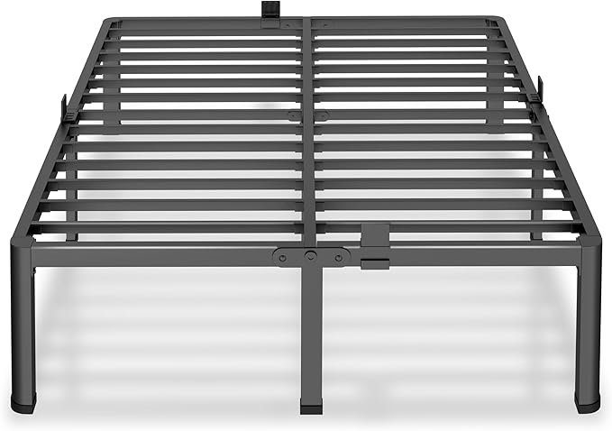 MAF 20 Inch King Size Bed Frame with Round Corner Legs Mattress Slide Stopper No Box Spring Needed Heavy Duty Metal Platform Bed Frames Under-Bed Storage Space, 3000 LBS Steel Slats Support